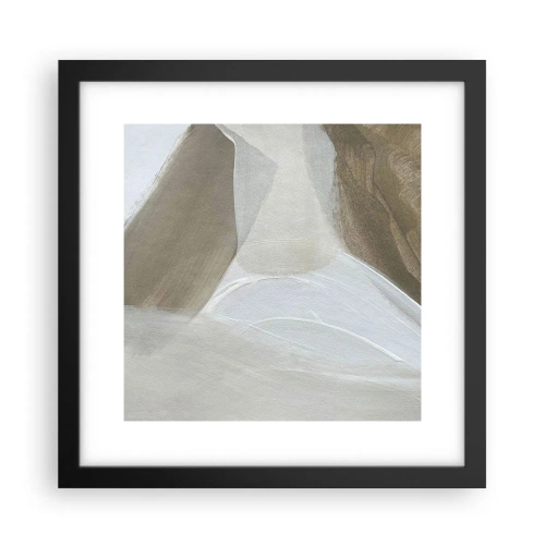 Pôster com moldura preta - Uma onda de branco - 30x30 cm
