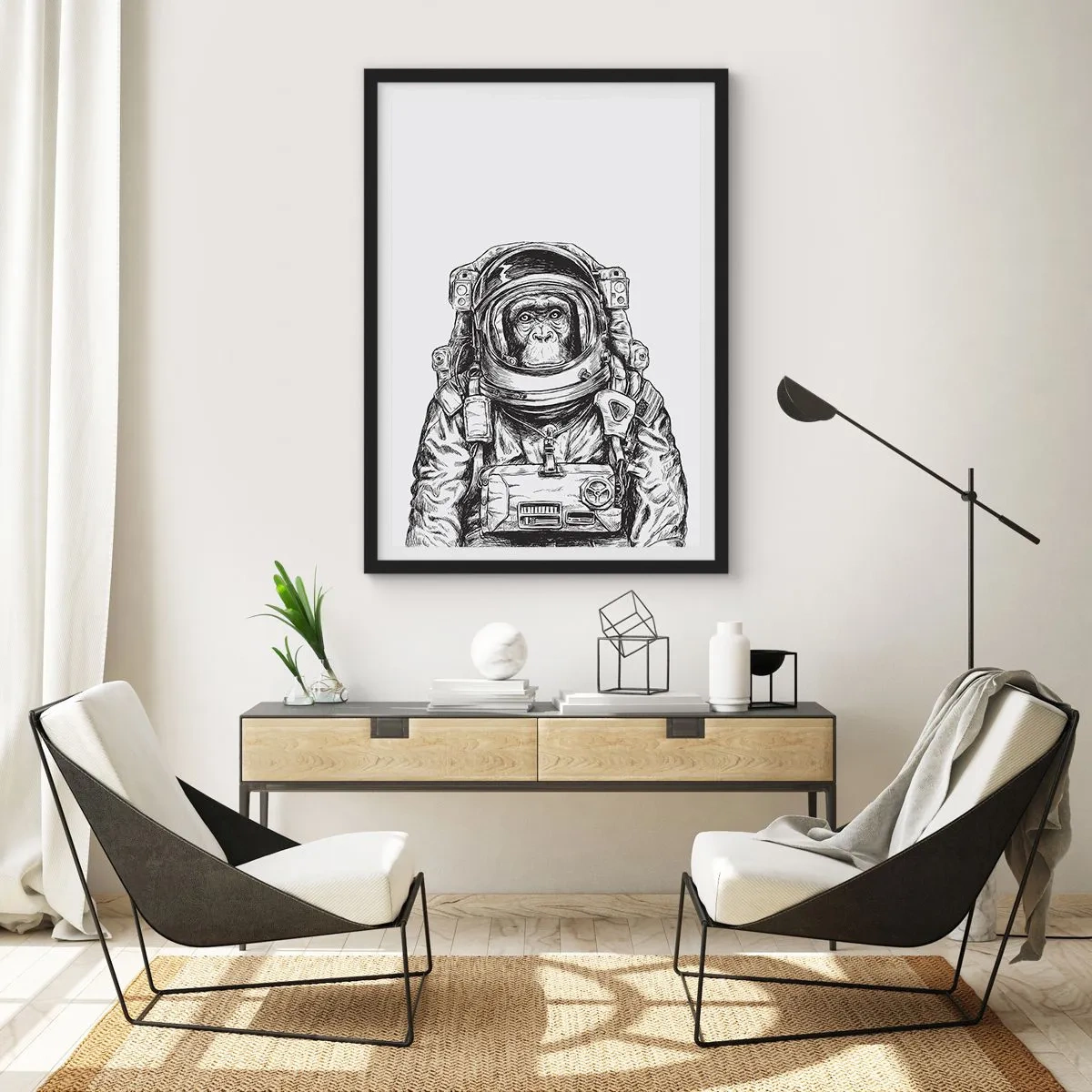 Pôster com moldura preta - Evolução alternativa - 61x91 cm