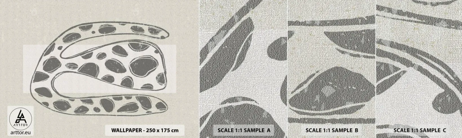 Amostra de papel de parede Premium Canvas - Uma criatura estranha - Boho, Minimalismo, Brilhante - 100x30 cm