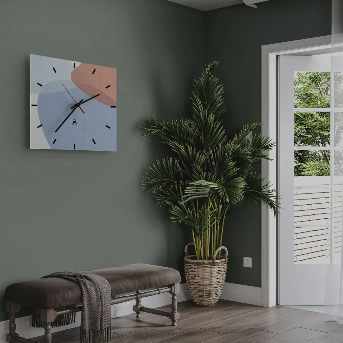 Relógio de parede - Relógio em vidro - Relacionamentos pastel - 30x30 cm