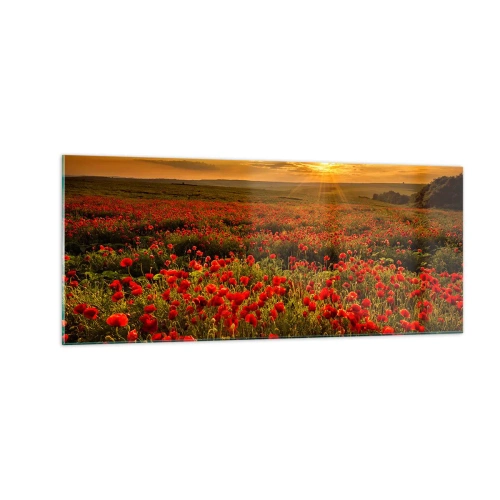 Quadro em vidro - Entre o farfalhar da onda de prados, entre o dilúvio das flores - 100x40 cm