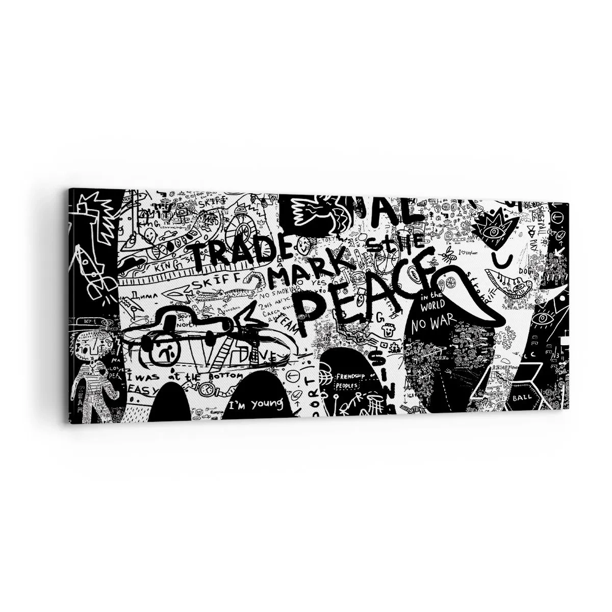 Quadro em tela - O rico mundo das ruas - 100x40 cm