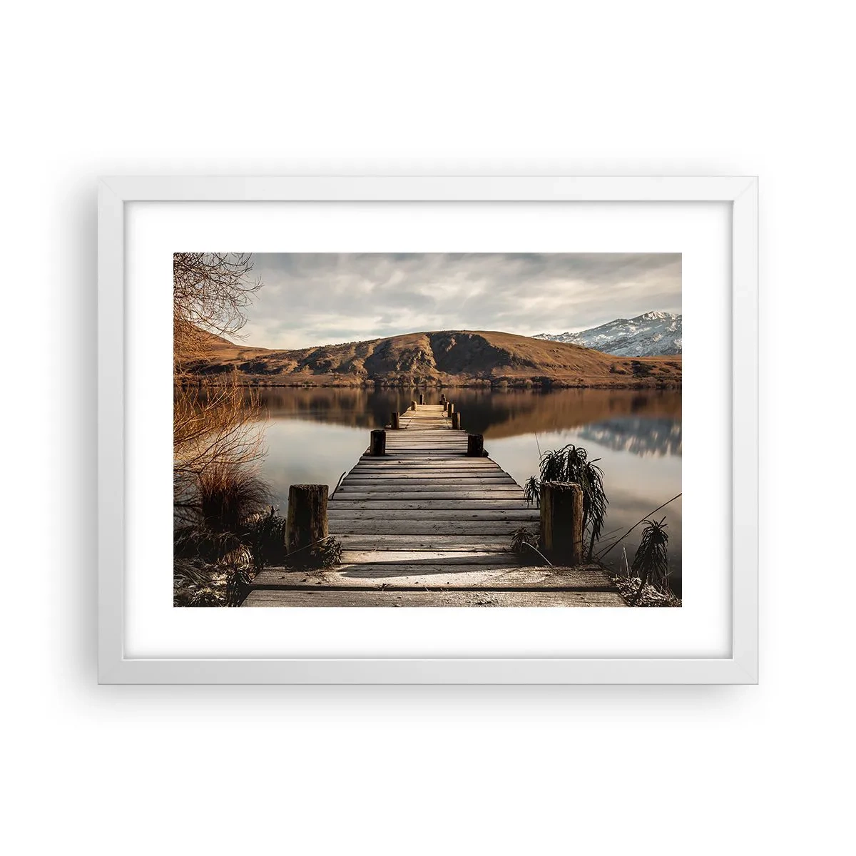 Pôster em moldura branca - Paisagem em silêncio - 40x30 cm