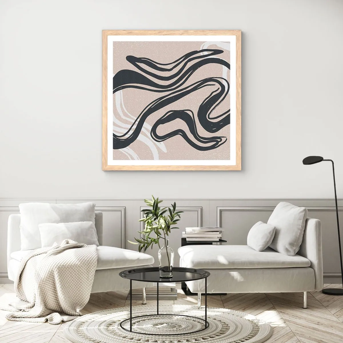 Pôster com moldura de carvalho claro - Expressão multiplicada - 30x30 cm