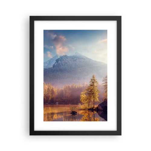 Pôster com moldura preta - Nas montanhas e vales - 30x40 cm