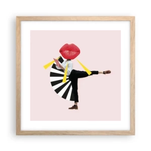 Pôster com moldura de carvalho claro - Arte pop surreal - 40x40 cm