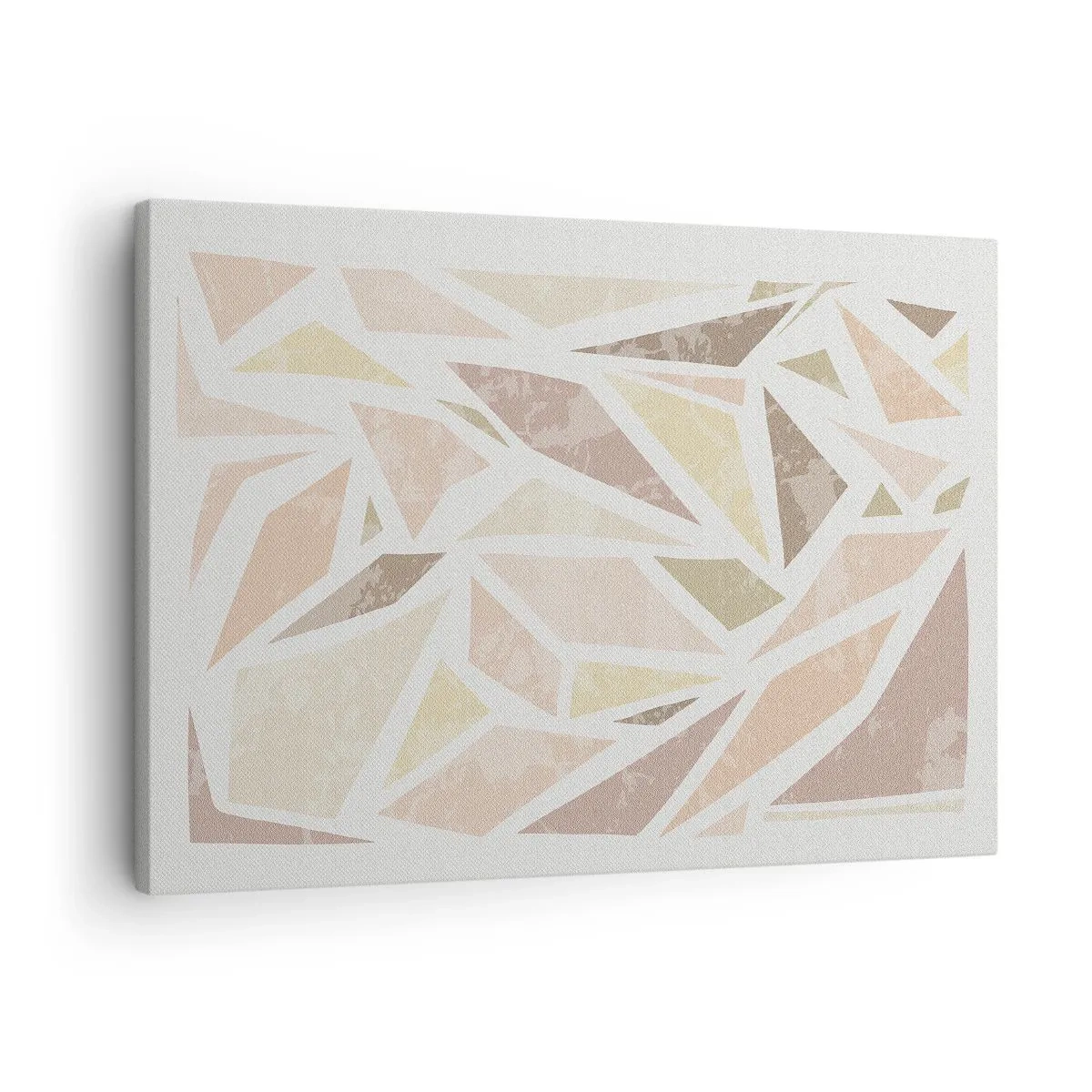 Quadro em tela - Formas geométricas abstratas em cores pastel - 70x50cm - Composição de vitral - Decoração de parede moderna para a sala de estar e quarto ARTTOR