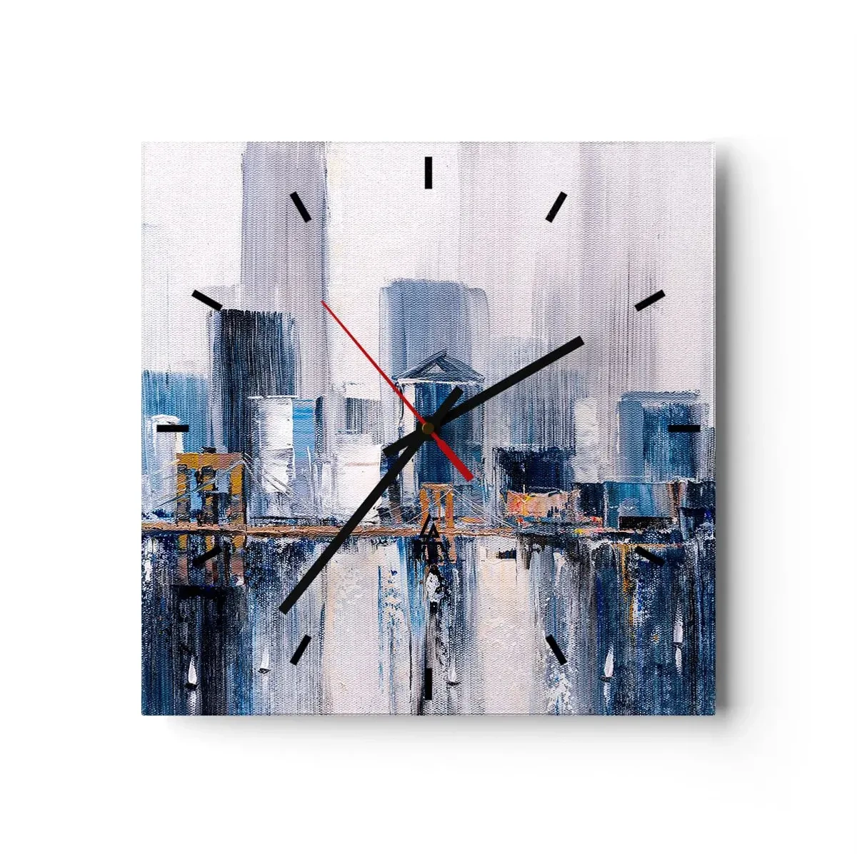 Relógio de parede - Relógio em vidro - Impressão de Nova York - 30x30 cm