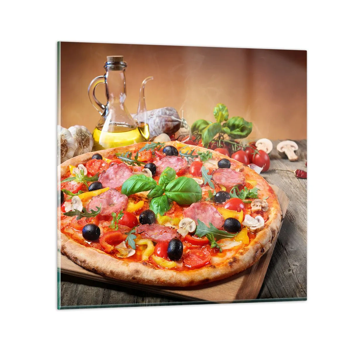 Quadro em vidro - Com um sabor verdadeiramente italiano - 50x50 cm