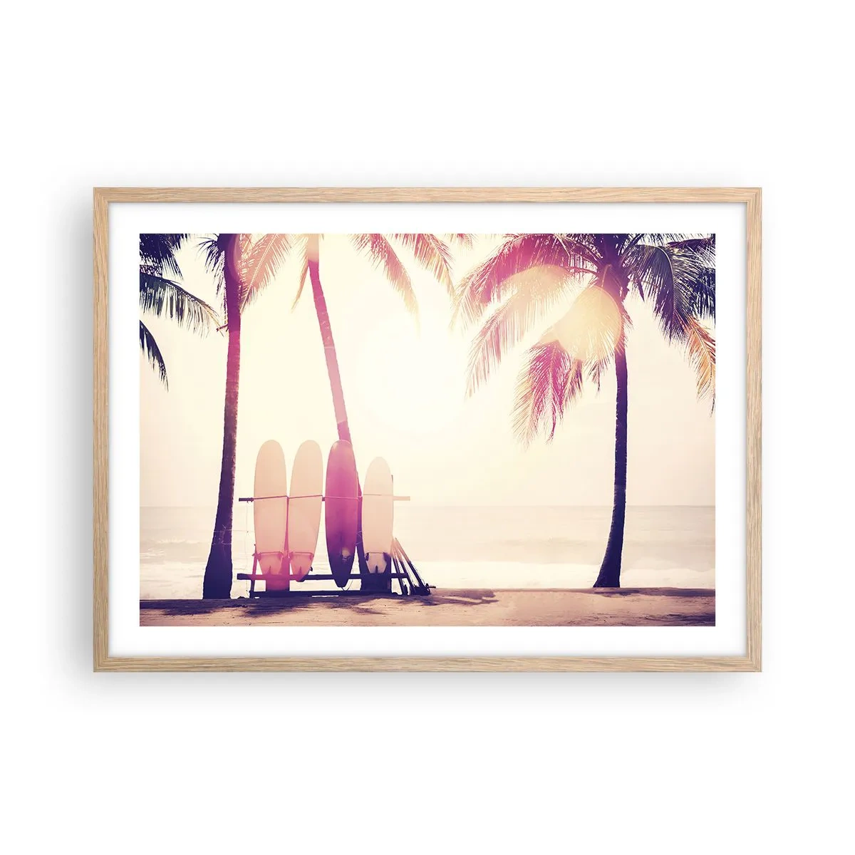 Pôster com moldura de carvalho claro - Vai ser um grande dia - 70x50 cm