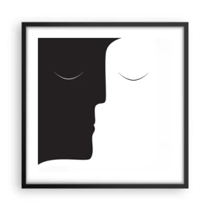 Pôster com moldura preta - Unidade de opostos - 50x50 cm