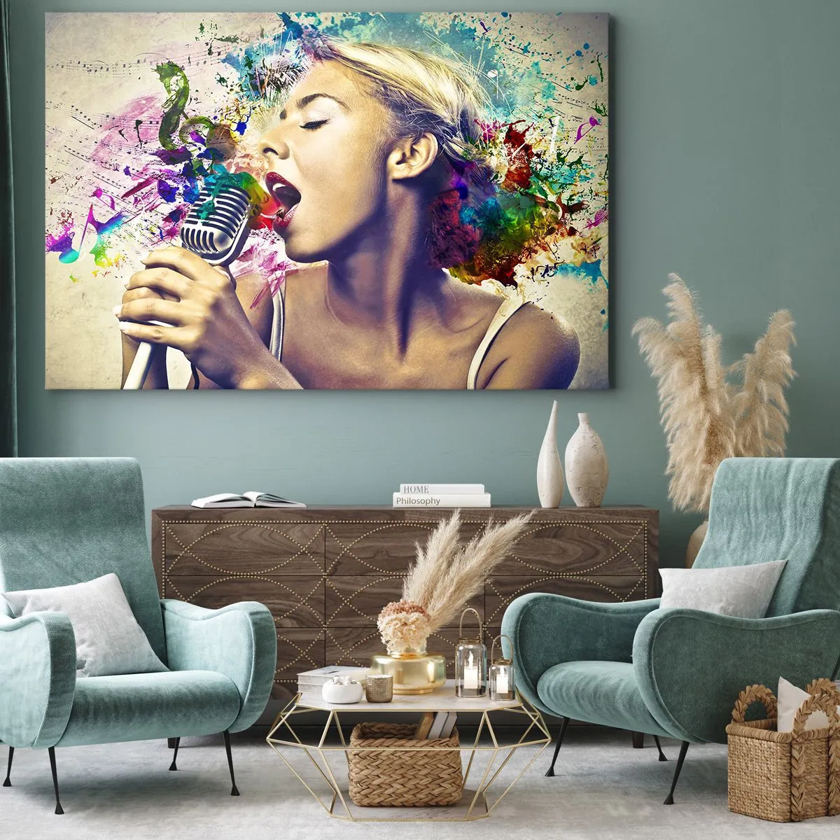 Quadro em tela - Pintar o mundo com a voz - 120x80 cm