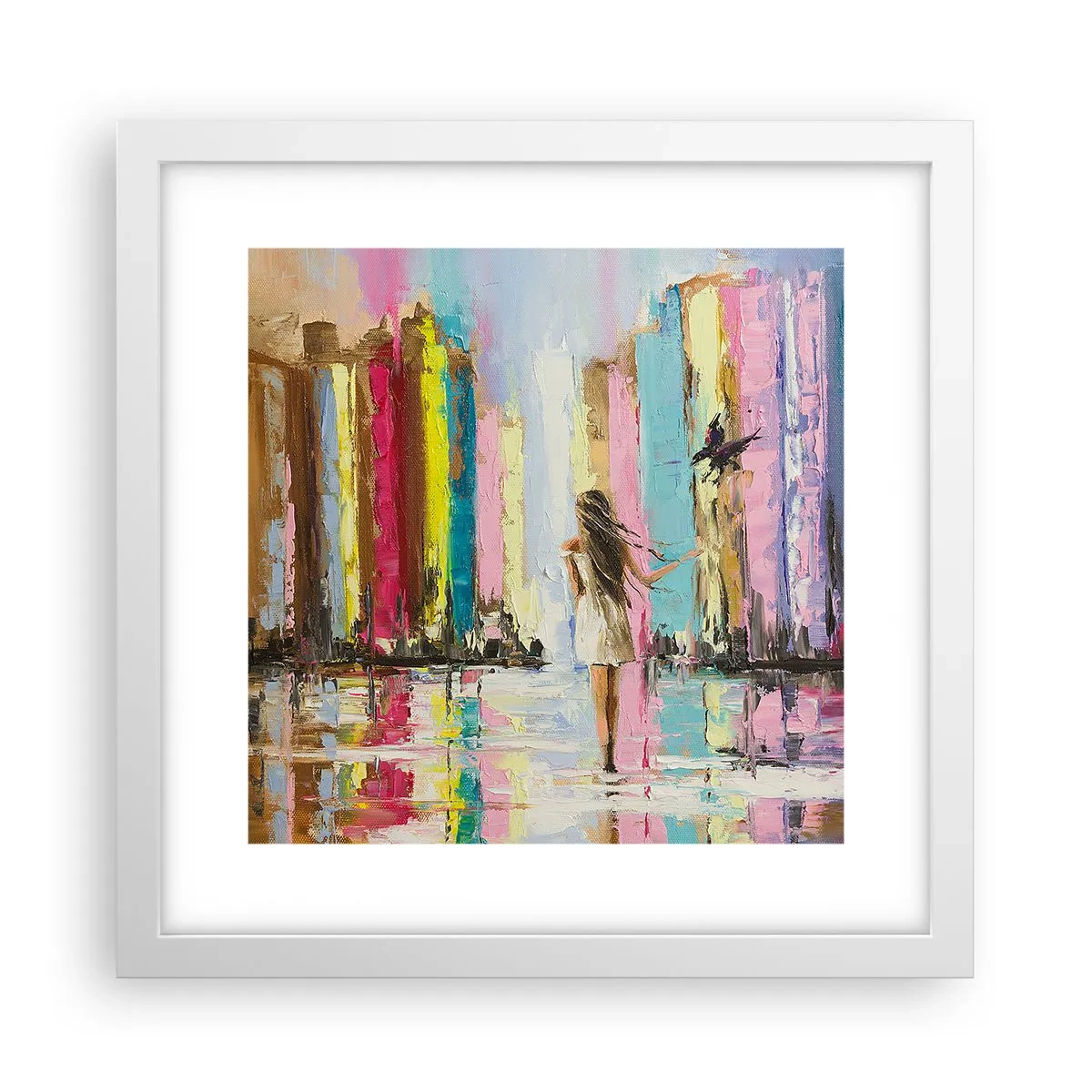 Pôster em moldura branca - Segue-me - 30x30 cm