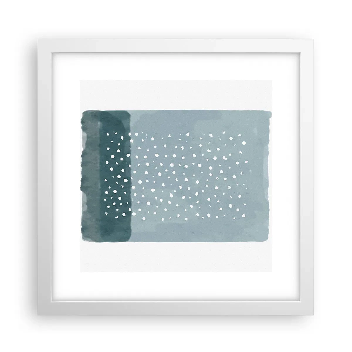 Pôster em moldura branca - Cultivado em azul - 30x30 cm