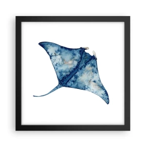 Pôster com moldura preta - A vida em azul - 30x30 cm