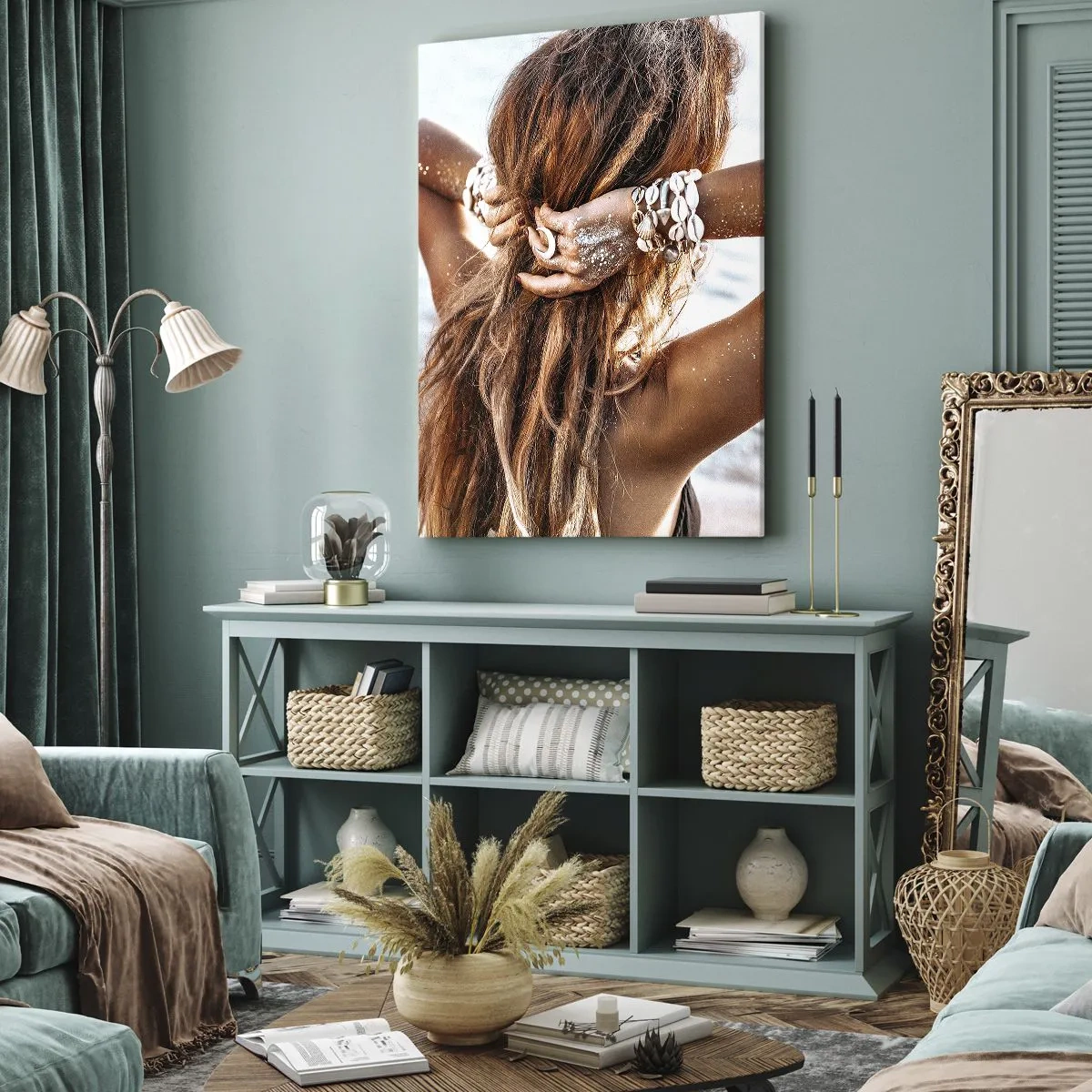 Quadro em tela - Irmã da água e do sol - 55x100 cm