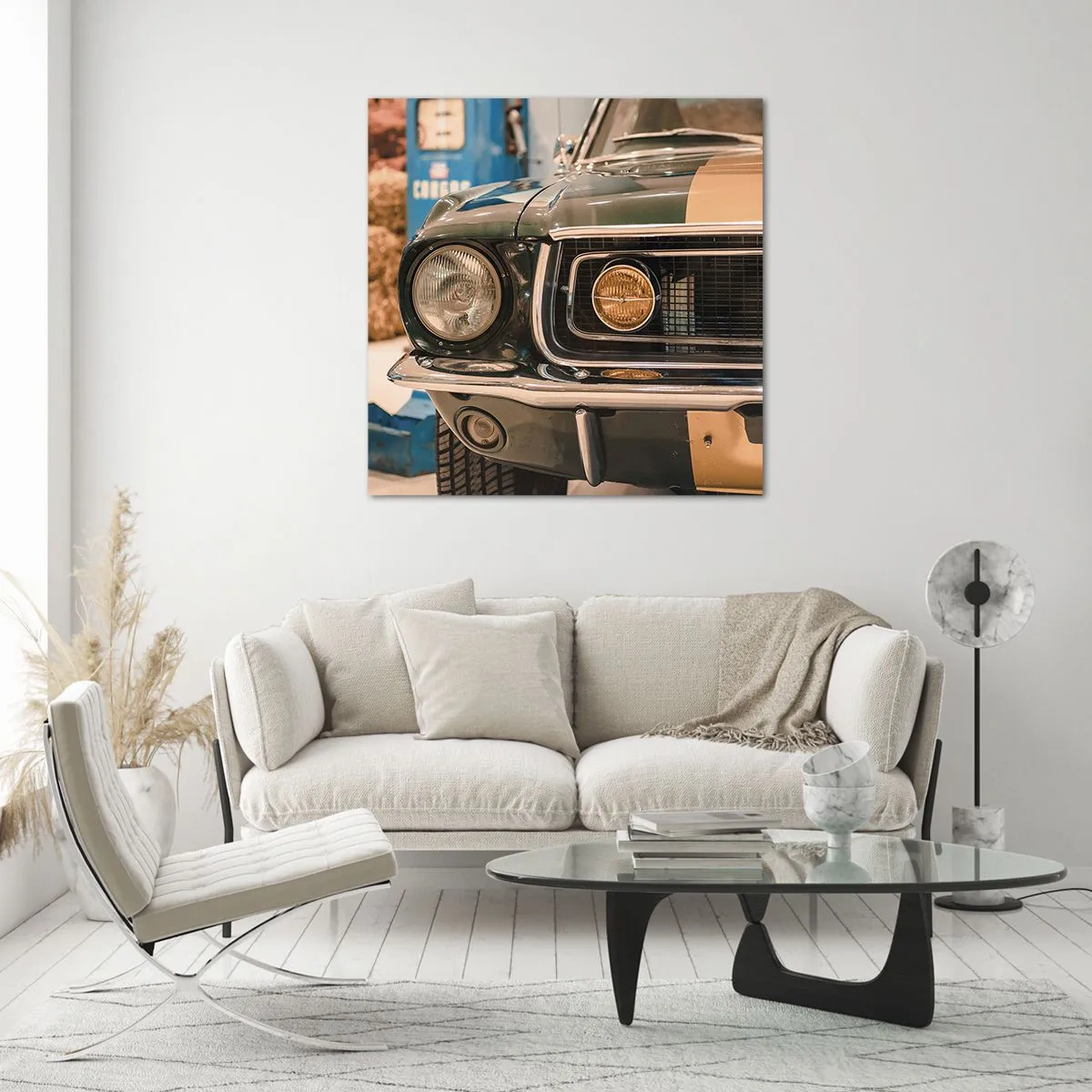 Quadro em vidro - Encontro com uma lenda - 30x30 cm