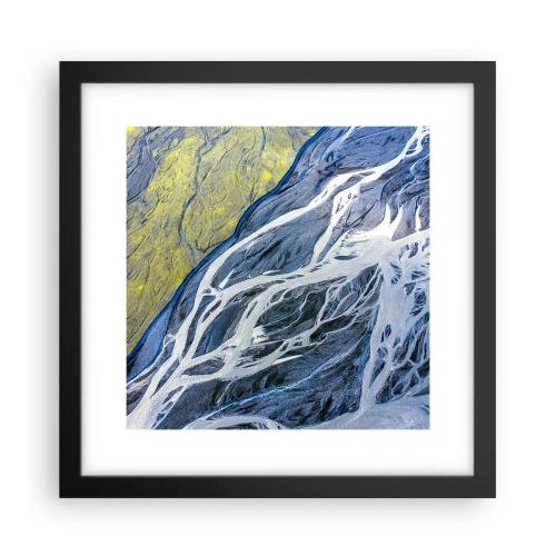 Pôster com moldura preta - Pinturas rupestres da natureza - 30x30 cm