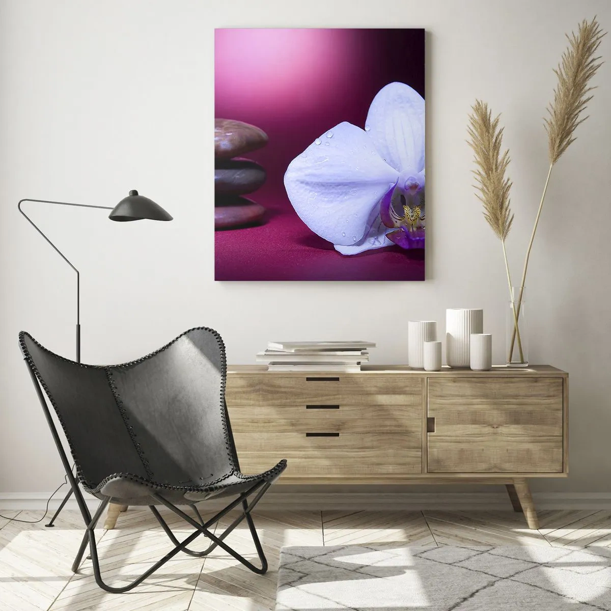 Quadro em vidro - O estudo do frescor em roxo - 50x70 cm