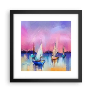 Pôster com moldura preta - Direção: águas largas - 30x30 cm