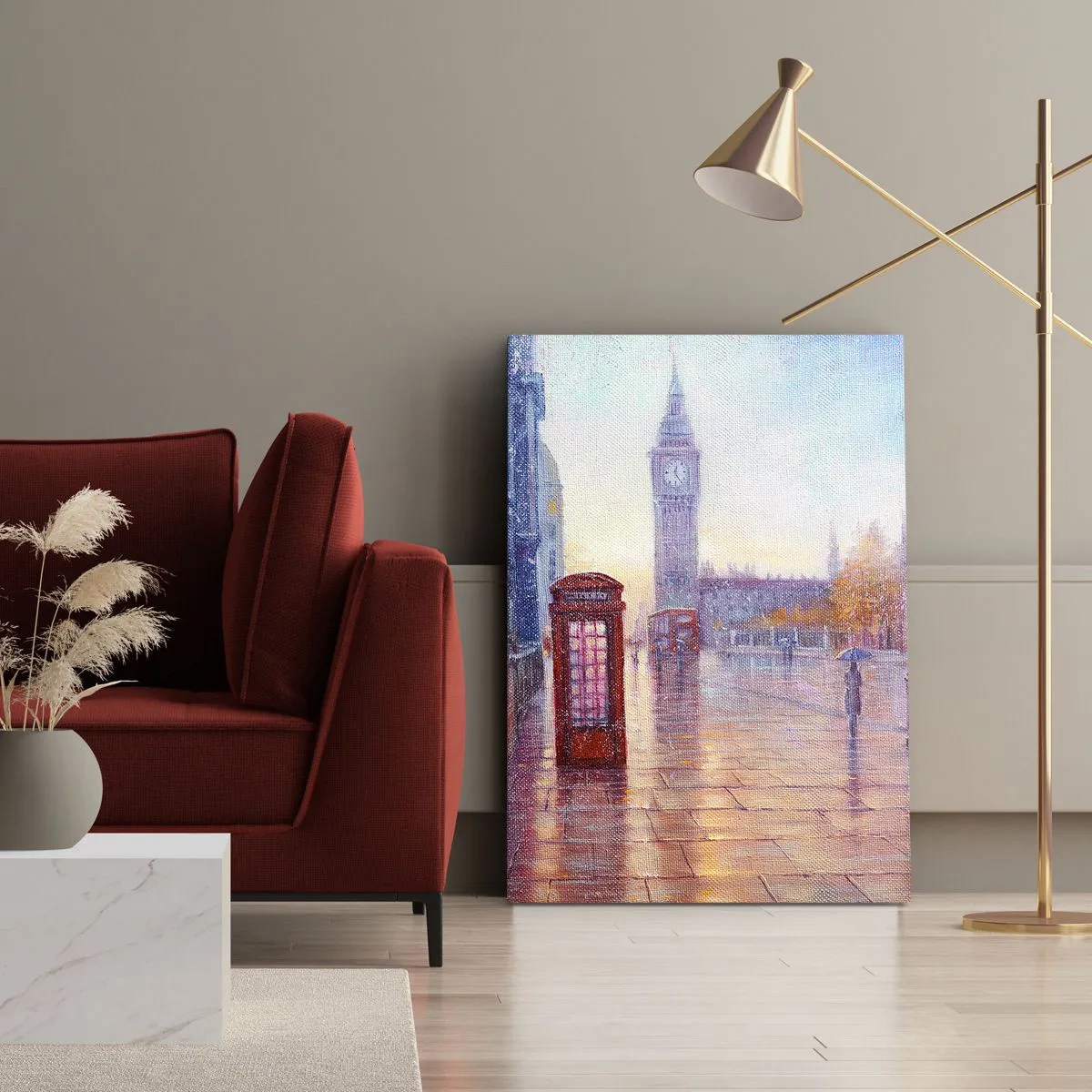 Quadro em tela - Um dia de outono em Londres - 45x80 cm