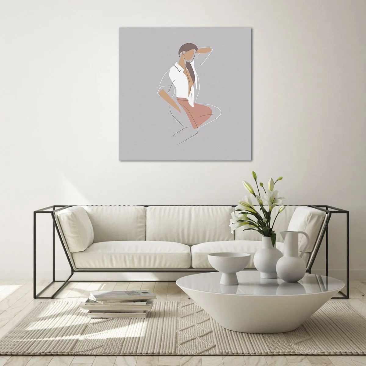 Quadro em vidro - O esboço do encanto - 40x40 cm