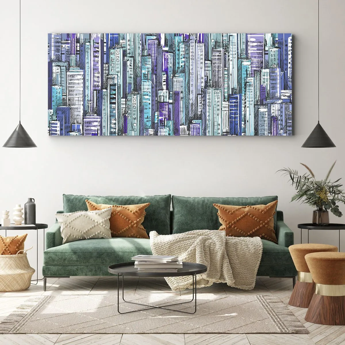 Quadro em tela - Azul do céu - 160x50 cm
