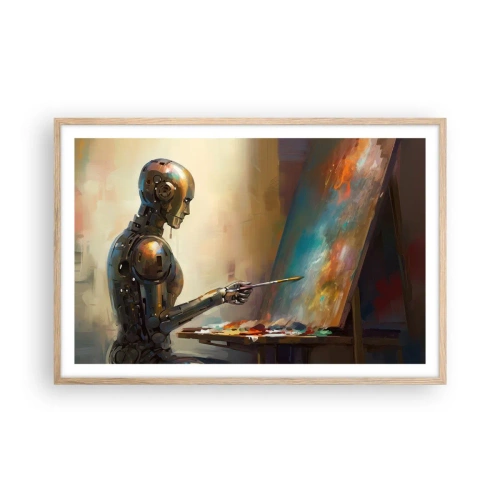 Pôster com moldura de carvalho claro - A arte do futuro - 91x61 cm