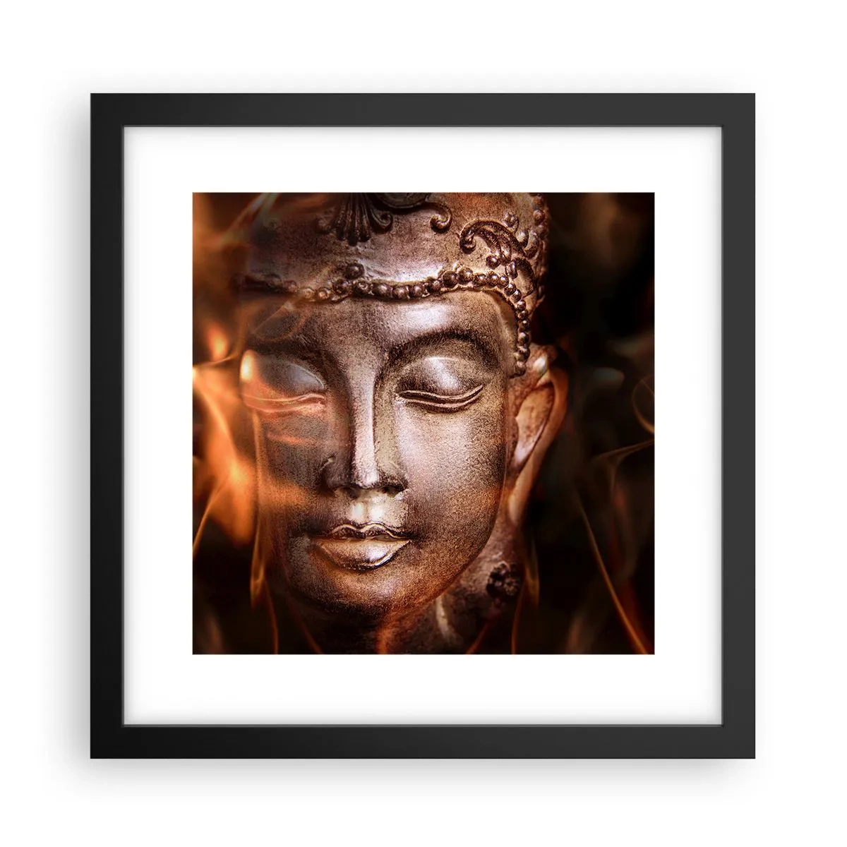 Pôster com moldura preta - Só existe o aqui e agora - 30x30 cm