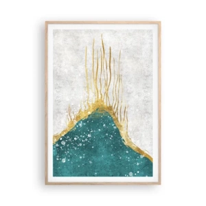 Pôster com moldura de carvalho claro - Maré Dourada - 70x100 cm