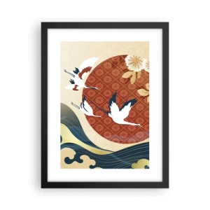 Pôster com moldura preta - Conto de fadas japonês - 30x40 cm