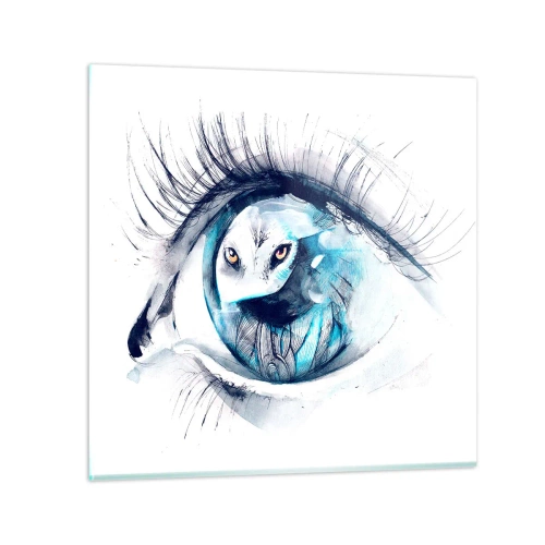 Quadro em vidro - Cara a cara com o selvagem - 30x30 cm