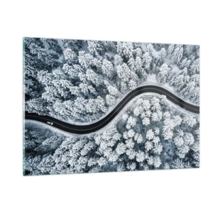 Quadro em vidro - Pelaa floresta no inverno - 120x80 cm