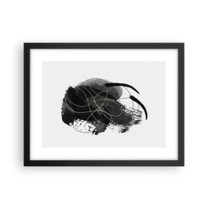Pôster com moldura preta - Emergido do preto - 40x30 cm