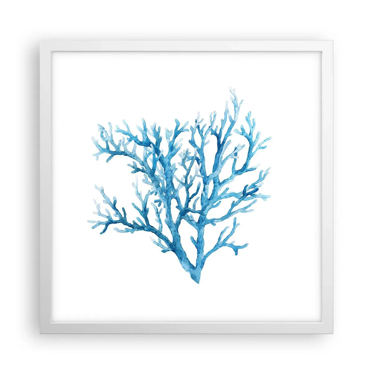 Pôster em moldura branca - Filigrana náutica - 40x40 cm