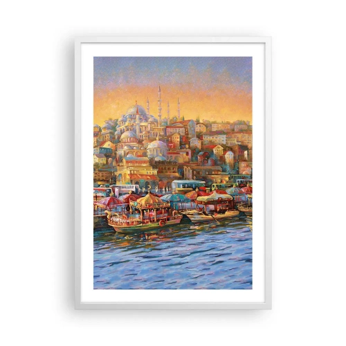 Pôster em moldura branca - Conto de Istambul - 50x70 cm