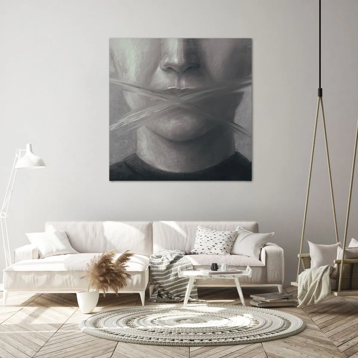 Quadro em tela - Nem uma palavra - 70x70 cm