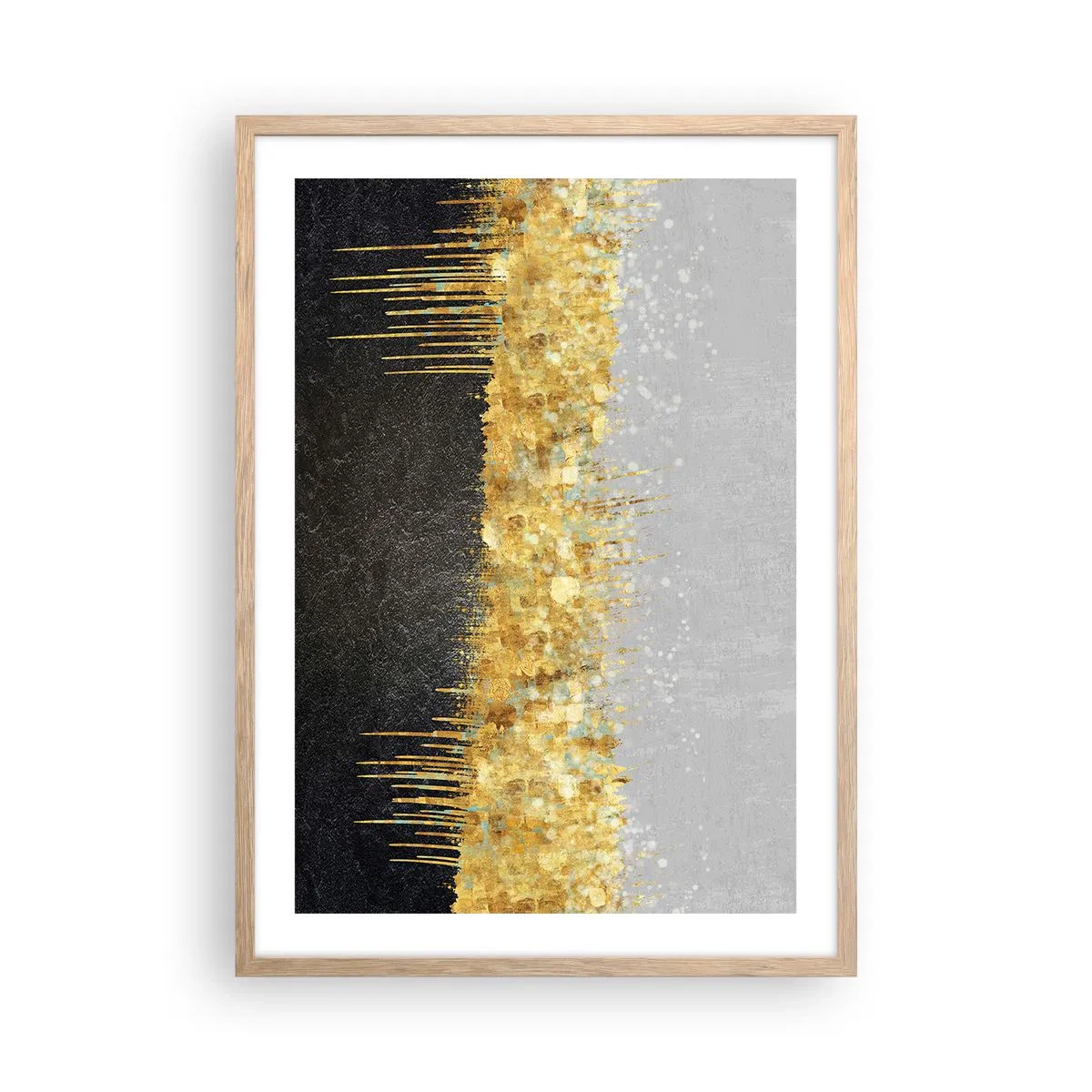 Pôster com moldura de carvalho claro - Para dentro e para cima - 50x70 cm