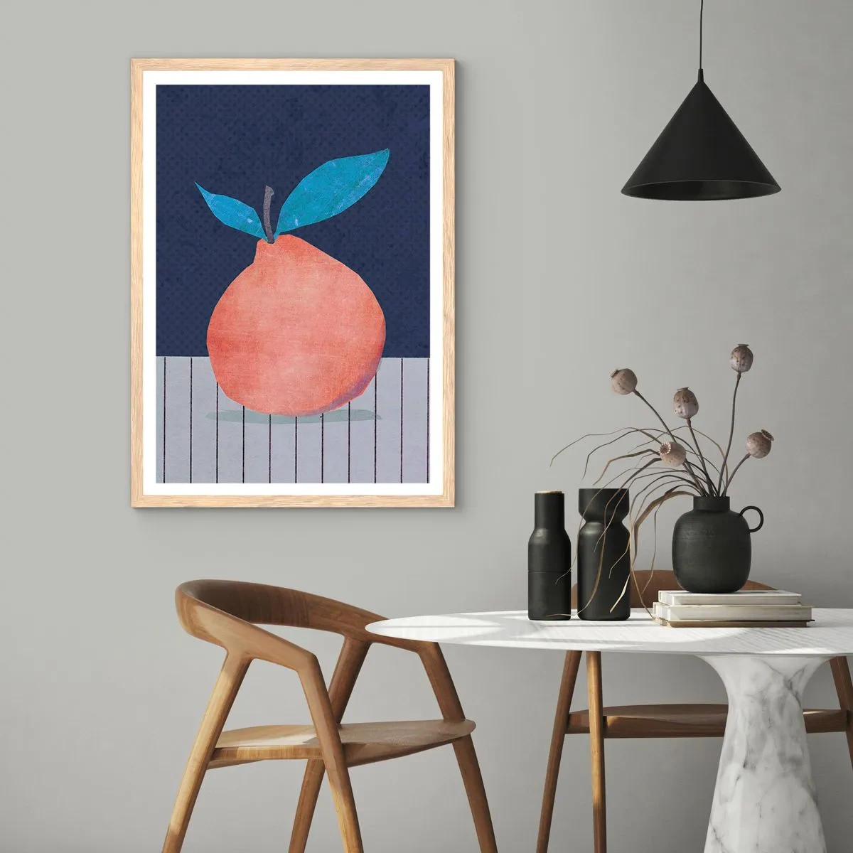 Pôster com moldura de carvalho claro - Convexidade e plano - 40x50 cm