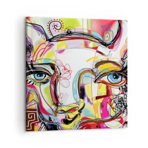 Quadro em tela - A riqueza da natureza do gato - 50x50 cm