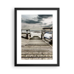 Pôster com moldura preta - Praia da meia-noite - 30x40 cm