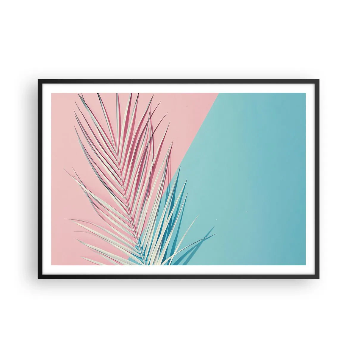 Pôster com moldura preta - Impressão tropical - 100x70 cm