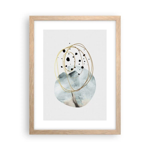 Pôster com moldura de carvalho claro - No abraço ao espaço - 30x40 cm