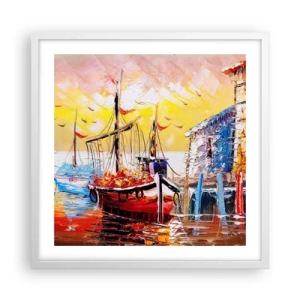 Pôster em moldura branca - Feliz retorno - 50x50 cm