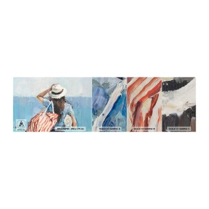 Amostra de papel de parede Premium Sand - Bem-vindo às suas férias - Praia, Mulher, Náutico - 100x30 cm