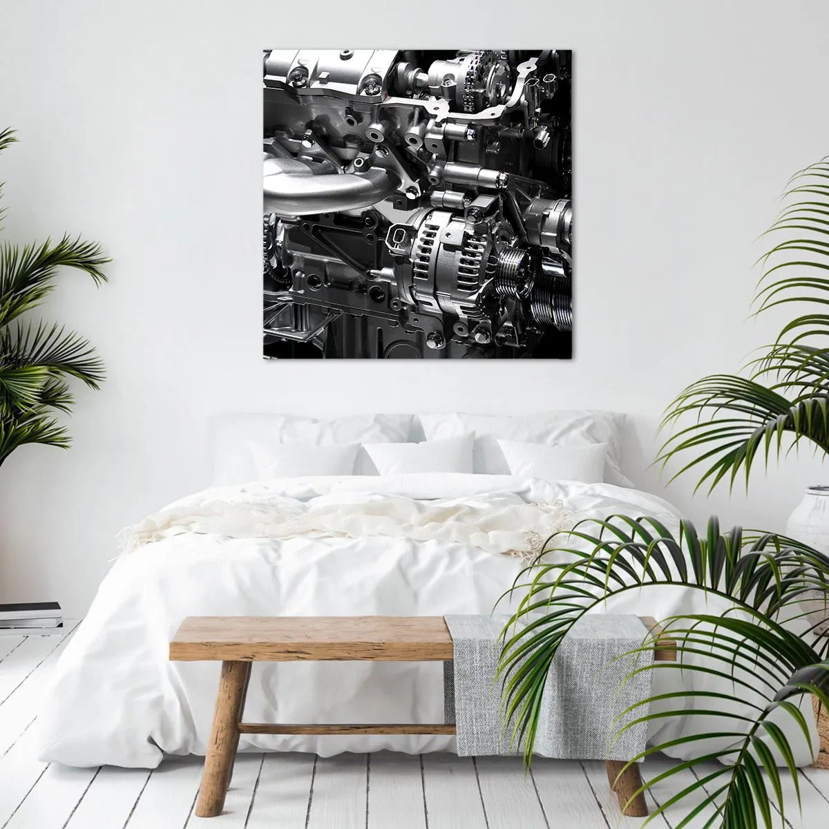 Quadro em tela - Aço, belo, forte - 60x60 cm