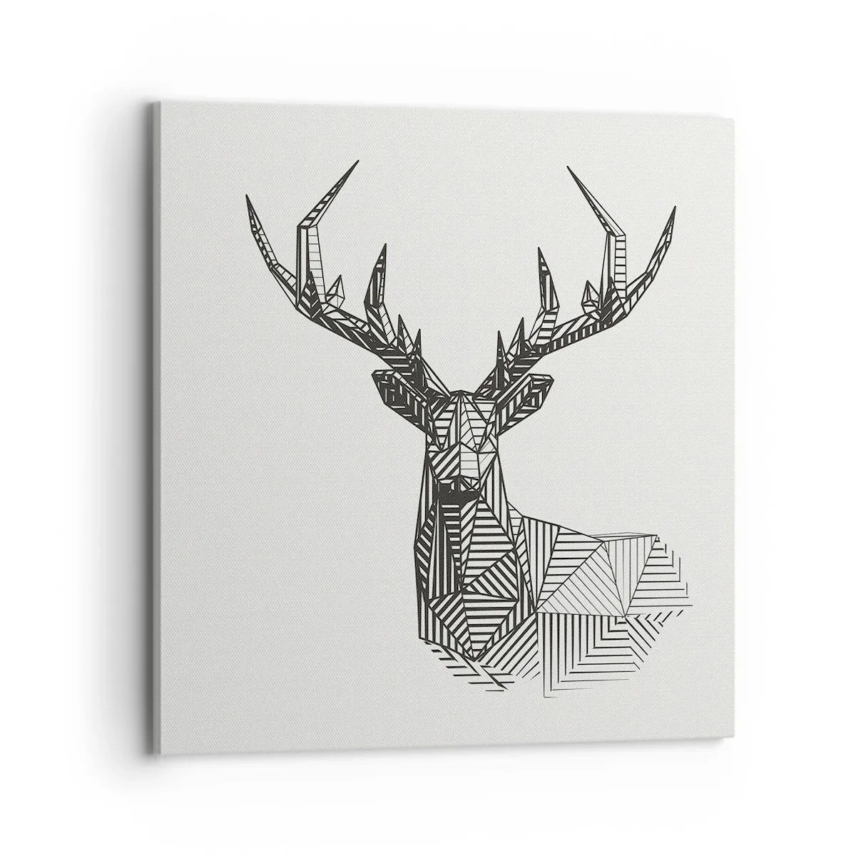 Quadro em tela - Veado em estilo cubista - 70x70 cm