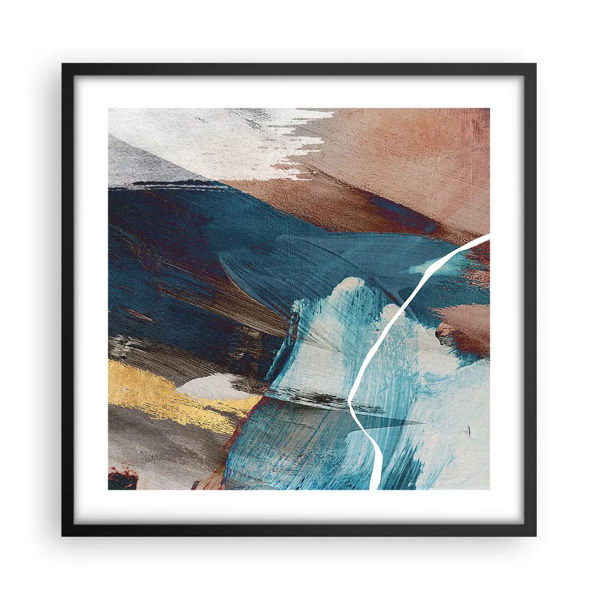 Pôster com moldura preta - Com elegância e energia - 50x50 cm