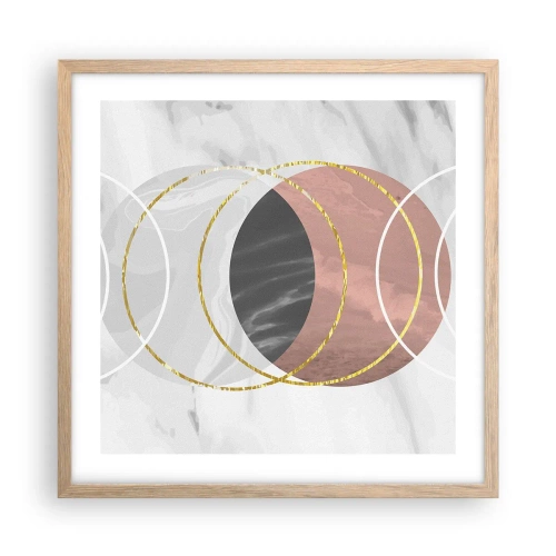 Pôster com moldura de carvalho claro - Música das esferas - 50x50 cm