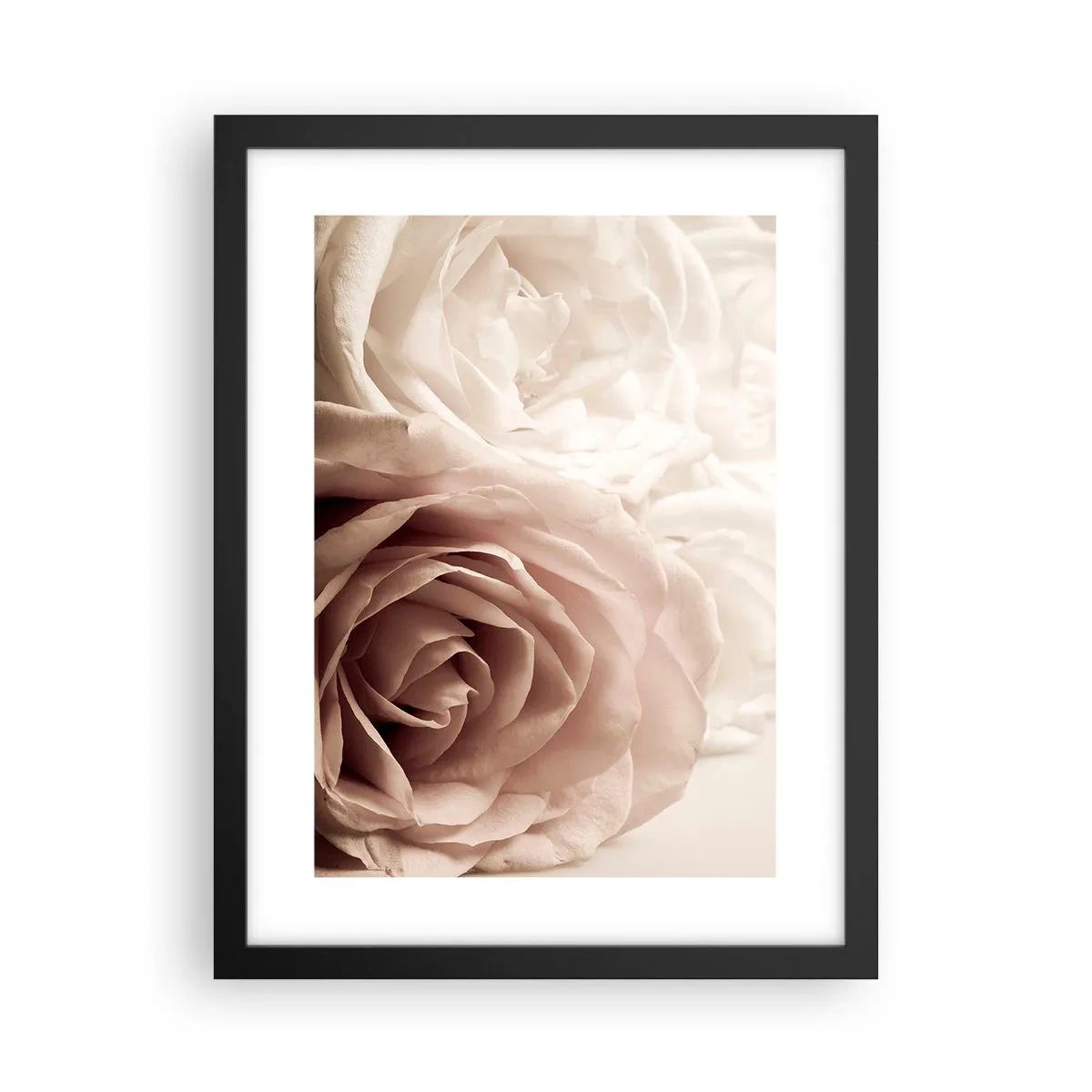 Pôster com moldura preta - No coração de uma rosa - 30x40 cm
